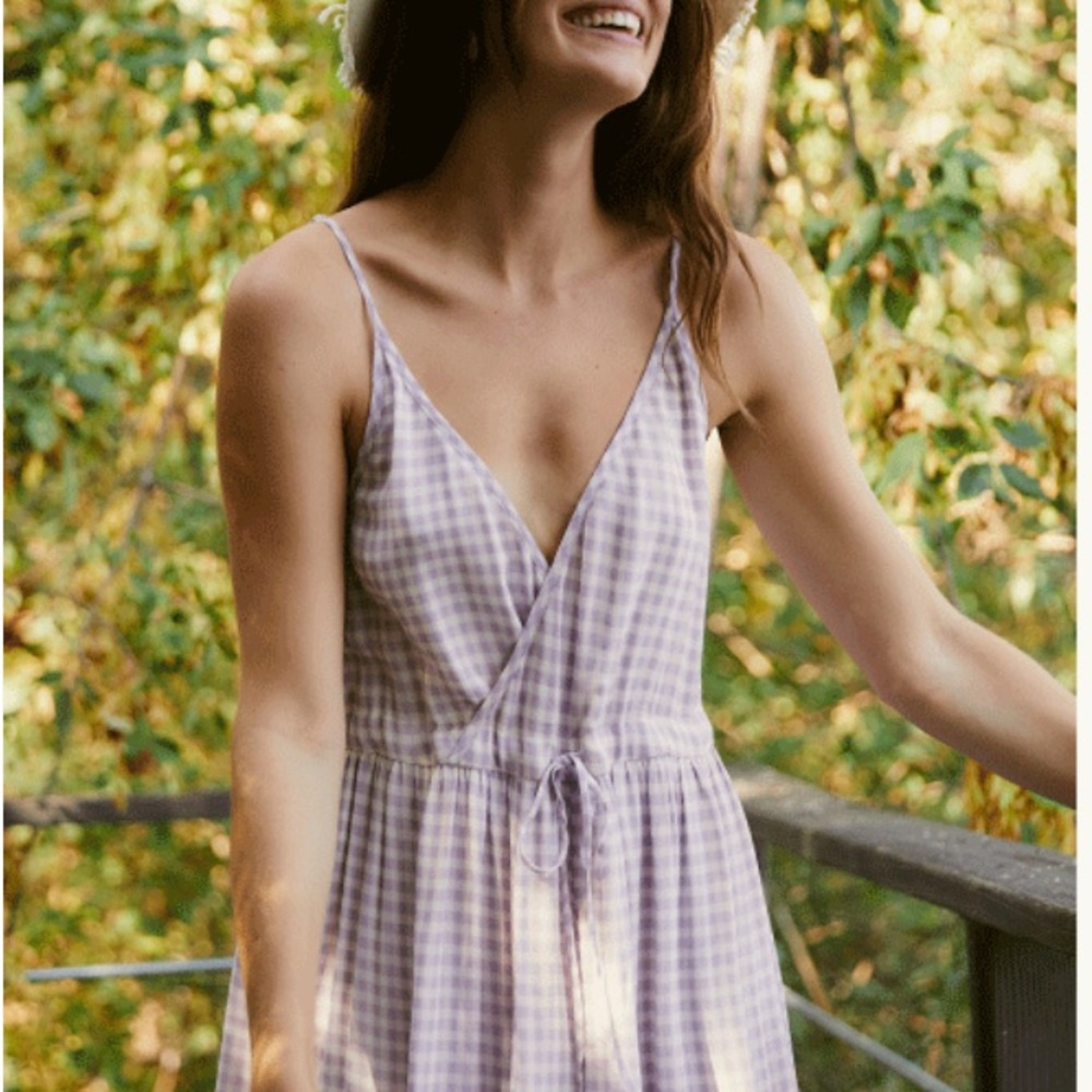 Christy Dawn Purple gingham Midi Sundress